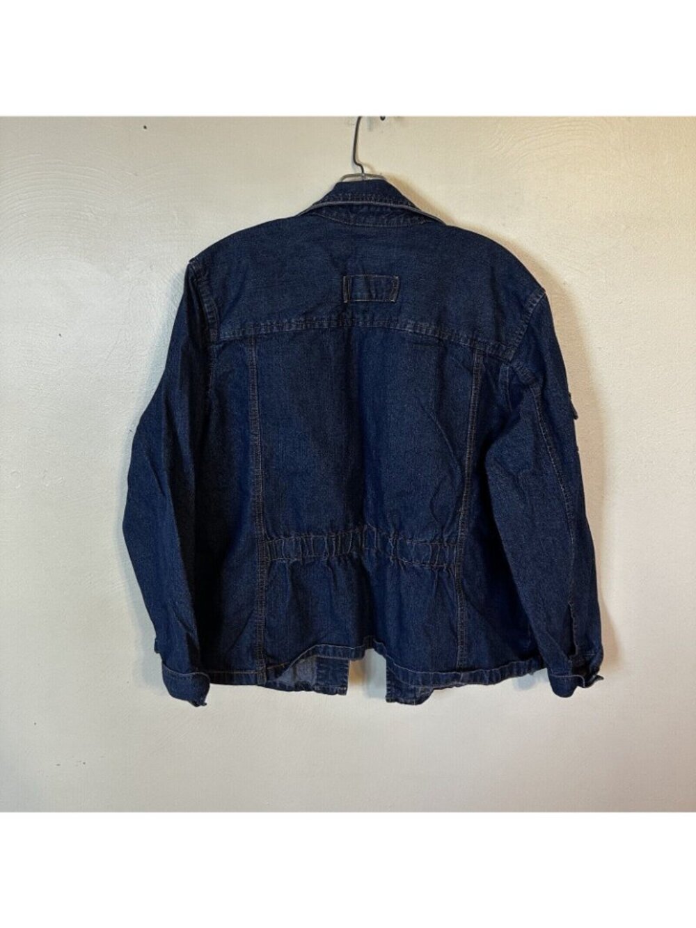 CJ Blue Womens 2X Denim Jacket Oversized Lightweight Coat Workwear Y2K Pockets - Picture 8 of 11